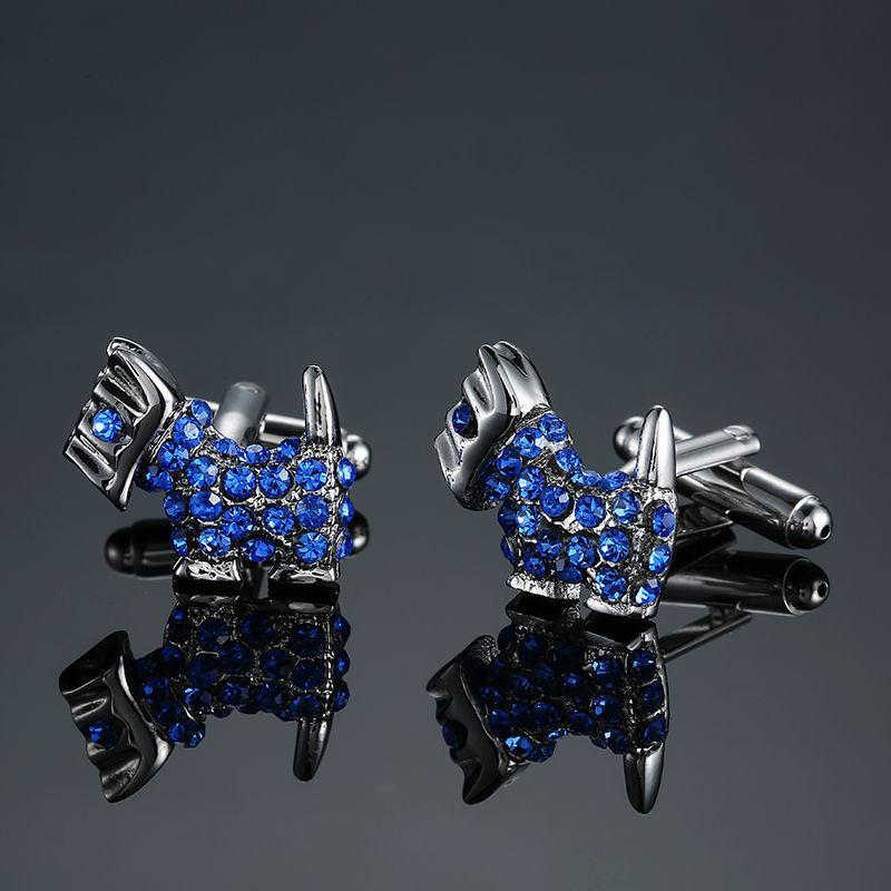 Cufflinks For Men Luxury Blue Retro Metal Cuff Links Mens French Square Cuffs Button Shirts Business For Wedding Jewelry Gift