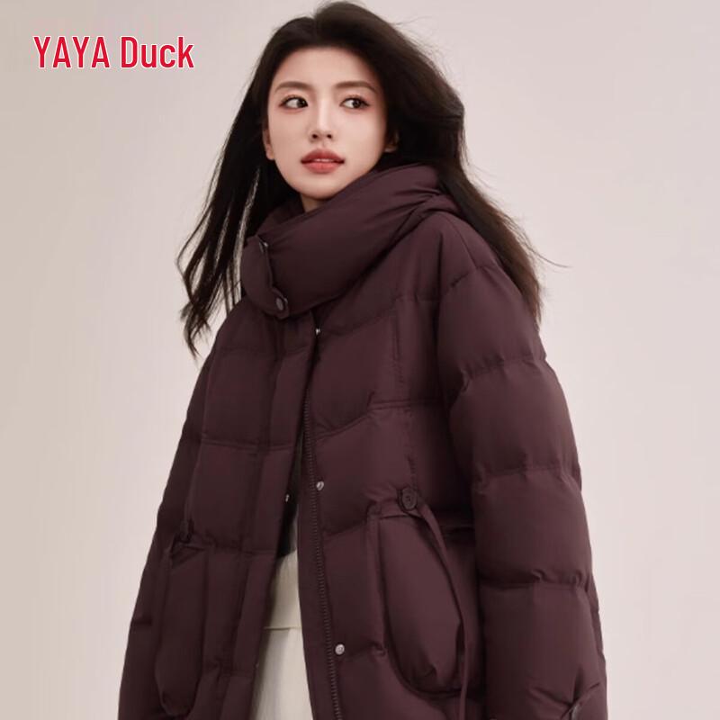 

YAYA 2024 Women s Hooded Mid-Length Down Jacket M