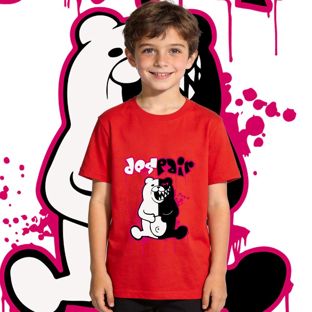Danganronpa Monokuma Despair Anime Print Kids Cotton T Shirt Soft Breathable Daily Wear for Boys and Girls 100