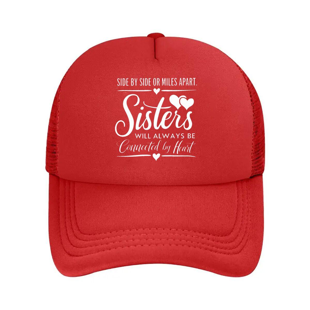 Sisters Heart  Connected Vinyl Wall Decal  Mesh Baseball Cap Hip Hop Adjustable