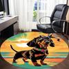 1pc Beach Sunset Dachshund Chair Carpet for Office, Soft Flannel Throw Mat, Perfect for Office, Holiday Party Decoration Choice yy260209070