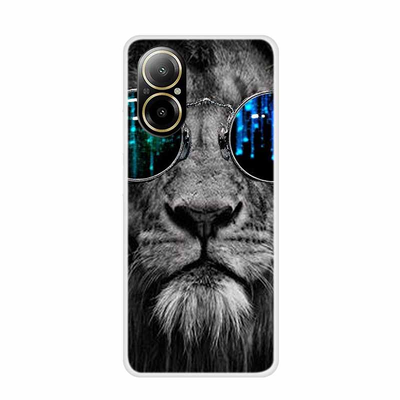 Soft Case For Realme C67 Painting Animals Luxury Silicone Phone Cover for Realme C 67 Protector Transparent Shell Clear Cases