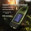 Solar Hand-Crank Emergency LED Flashlight with Power Bank and Outdoor Lighting Function