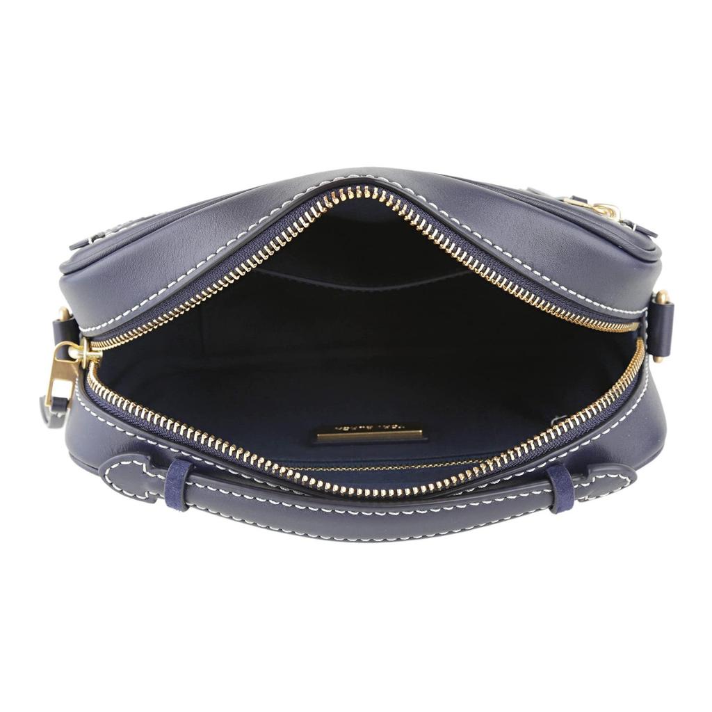 Tory Burch T Monogram Canvas Adjustable Detachable Shoulder Strap Camera Bag Women Shoulder Bag Dark-Blue-Denim 79356-405
