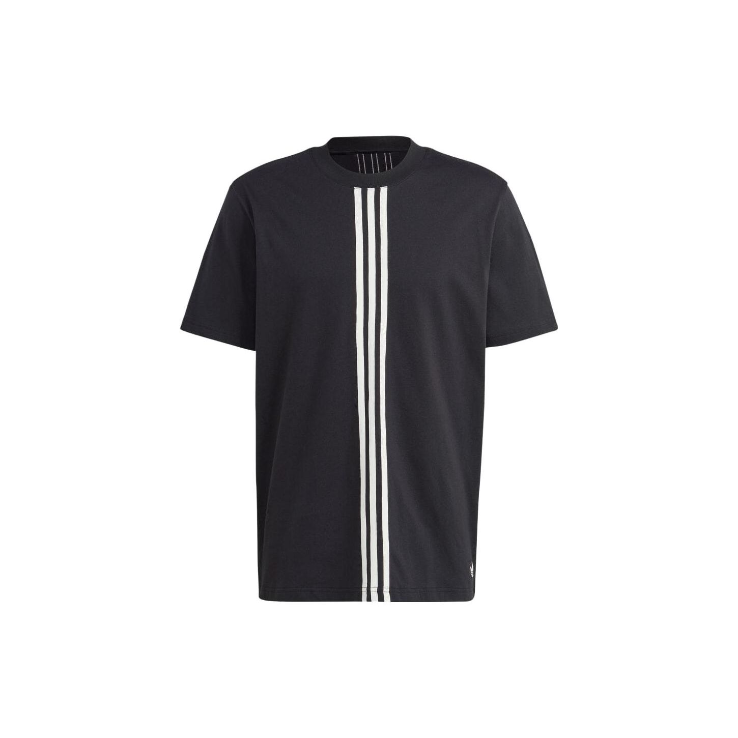 Adidas Originals Trefoil Graphic Print Regular Fit Crew Neck Short Sleeve Cotton T-shirt Men Black HZ0706 S