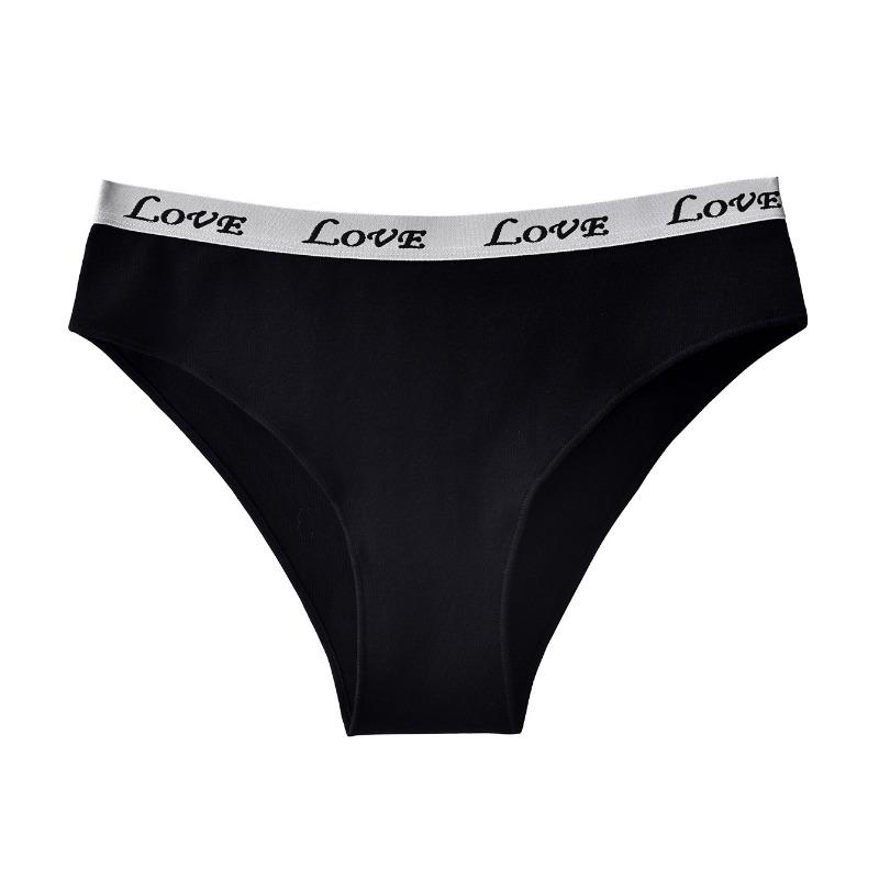 Women S Mid Rise Cotton Letter Print Plus Size Briefs