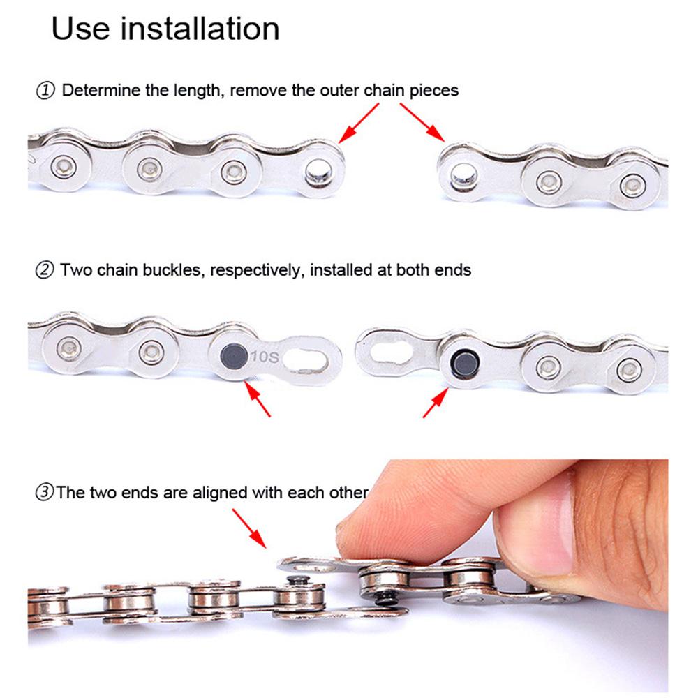 1Pair 6-8/9/10/11s Bicycle Connector Metal Magic Buckle Chain Lock Set Quick Master Link Bike Joint MTB Repair Parts Accessories