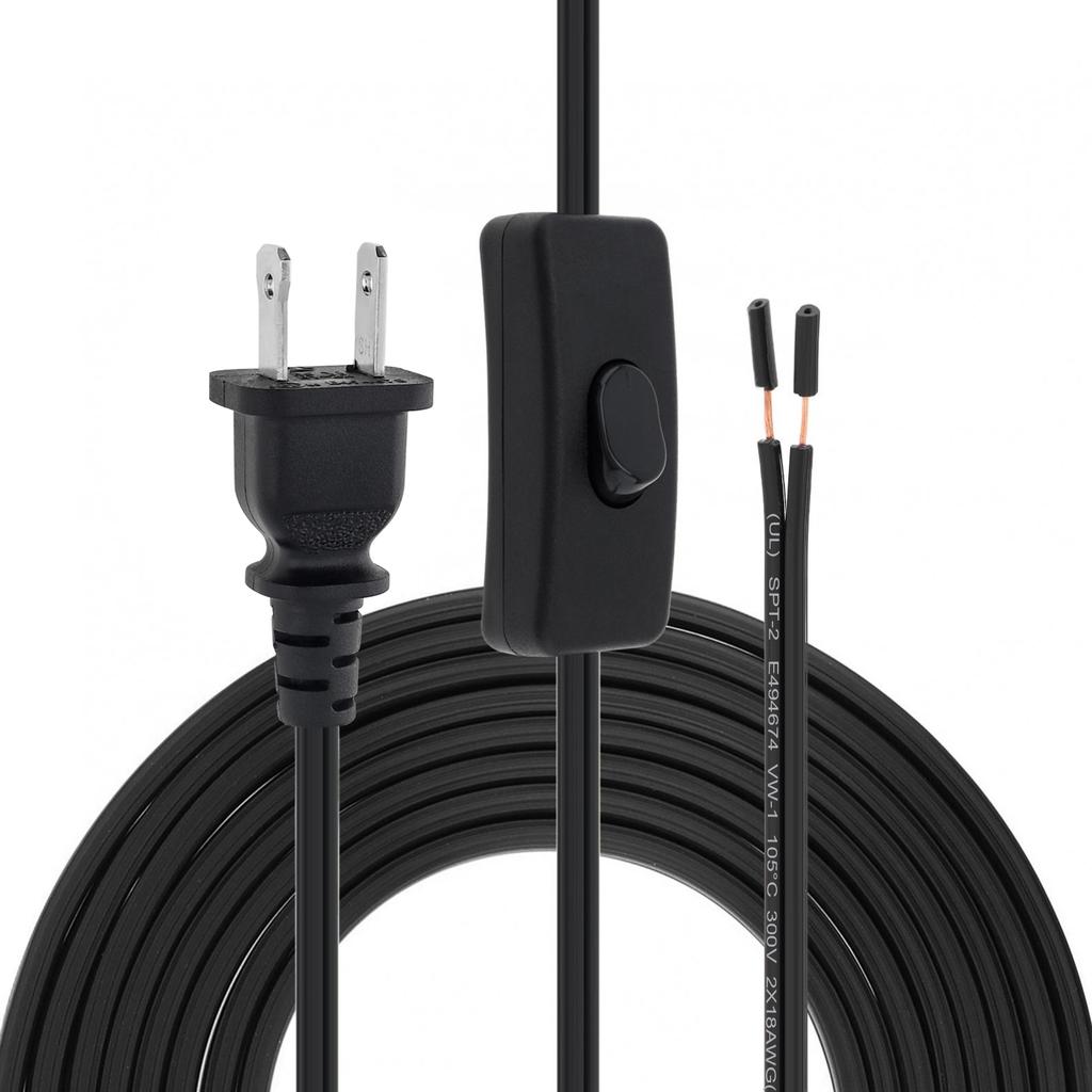 5.1M 16FT Transparent SPT-2 18AWG Cablu de lampă de schimb Cablu de alimentare certificat Comutator cu buton Mufă SUA Cablu prelungitor, Diverse tipuri de cabluri