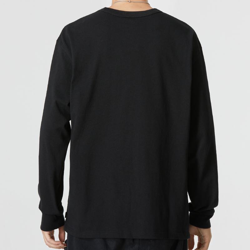 Nike Solid Color Sport Casual Crew Neck Long Sleeve T-Shirt Men Tops Black DR7930-010