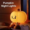 Sad Face Pumpkin Night Lights Cute Soft Silicone Safe Lamp Decorations Timing Dimmable Bedside Decor Kids Baby Halloween Gifts Holiday