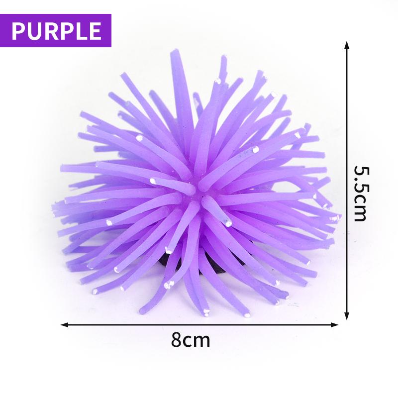 Aquarium Silicone Simulation Sea Anemone Sea Urchin Color Artificial Coral Plant Fish Tank Ornament Decoration Accessory