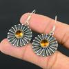 Natural Citrine Gemstone 925 Sterling Silver Drop/Dangle Earrings For Girls