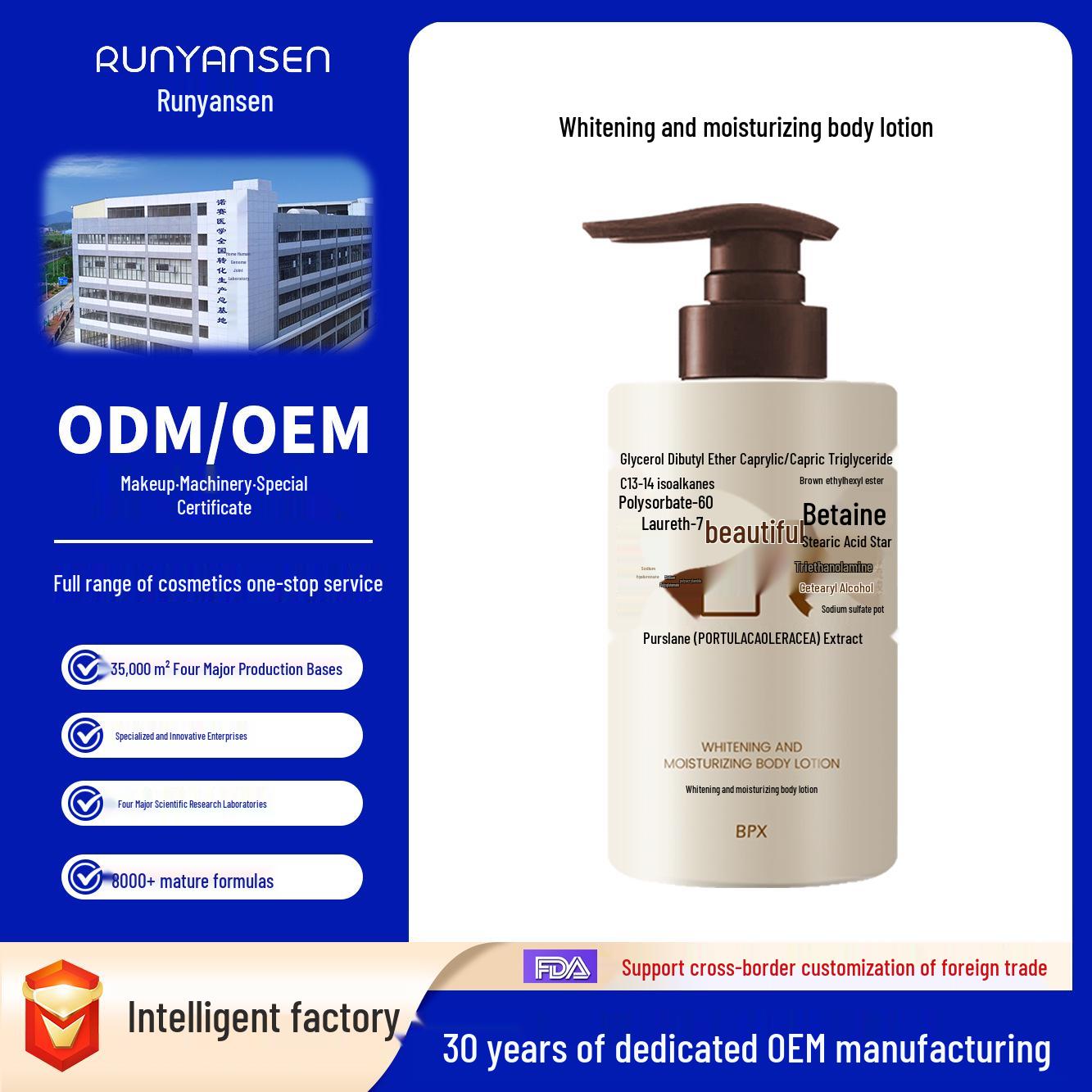 

Customized Moisturizing Whitening Body Lotion: Long-lasting Fragrance, Exfoliating, Nourishing, and Hydrating for Dry Skin.