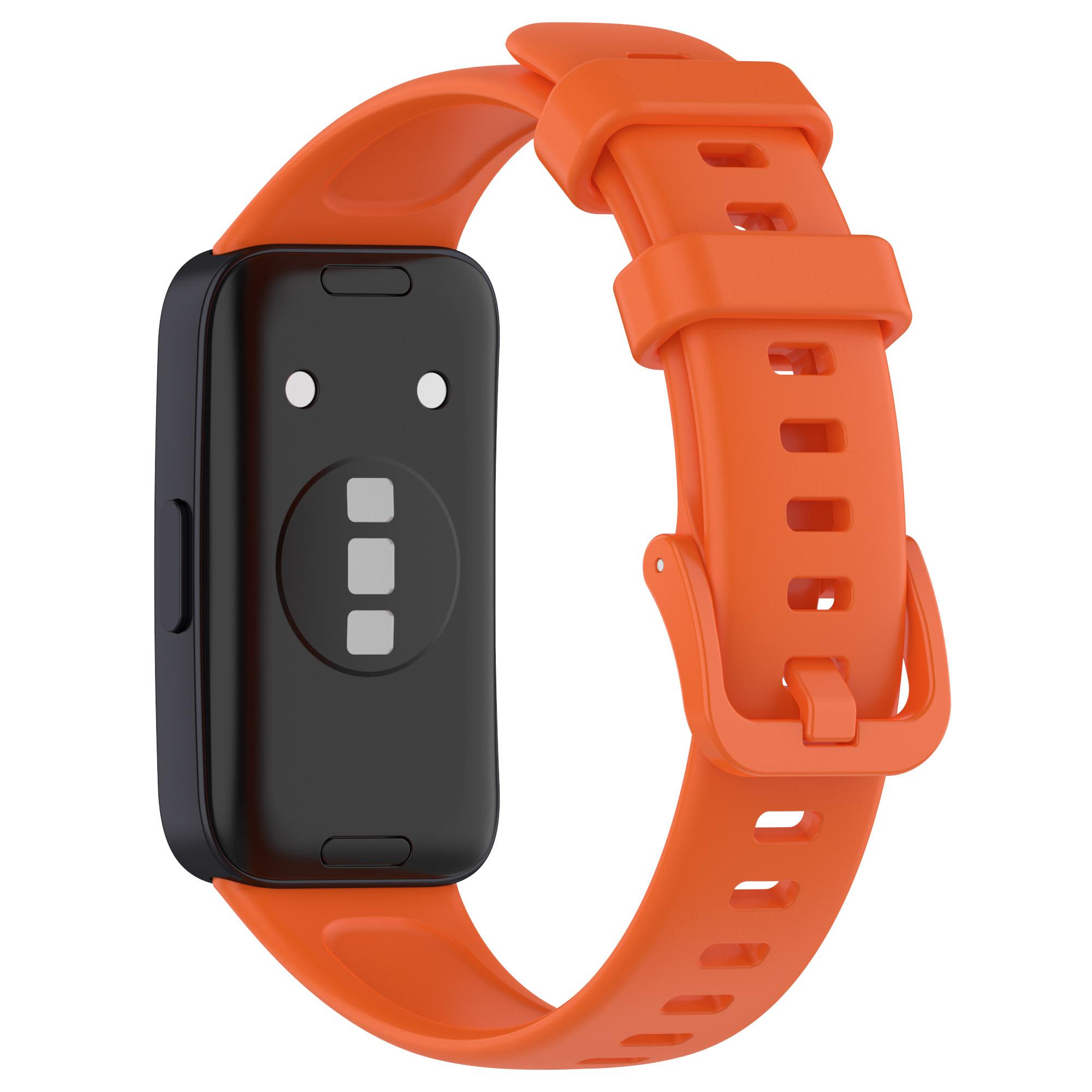 

For Huawei Band 8/Band 8 NFC/Band 9/Band 9 NFC Silicone Watch Bands Waterproof Sport Watchband Strap Orange