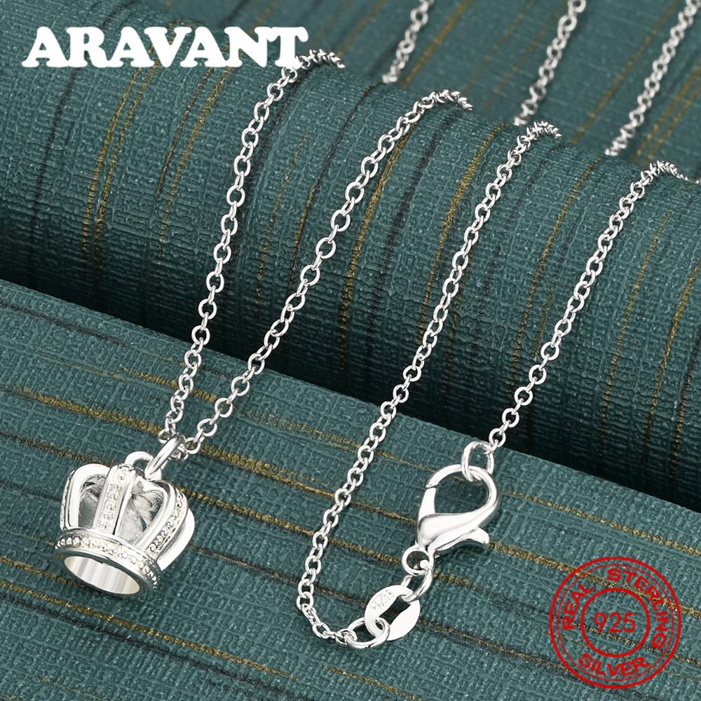 Copper Zircon Crown Pendant Necklace Small Fresh Design Women S Engagement Jewelry 40cm