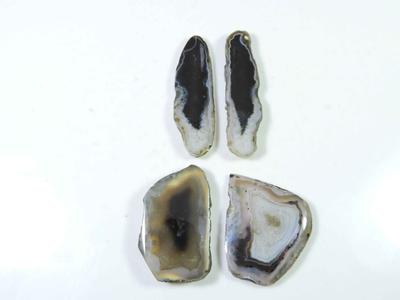 94Cts Black Slice Dyed Druzy Agate Matched Pair Fancy Loose Gemstone 32-42MM SK-2231