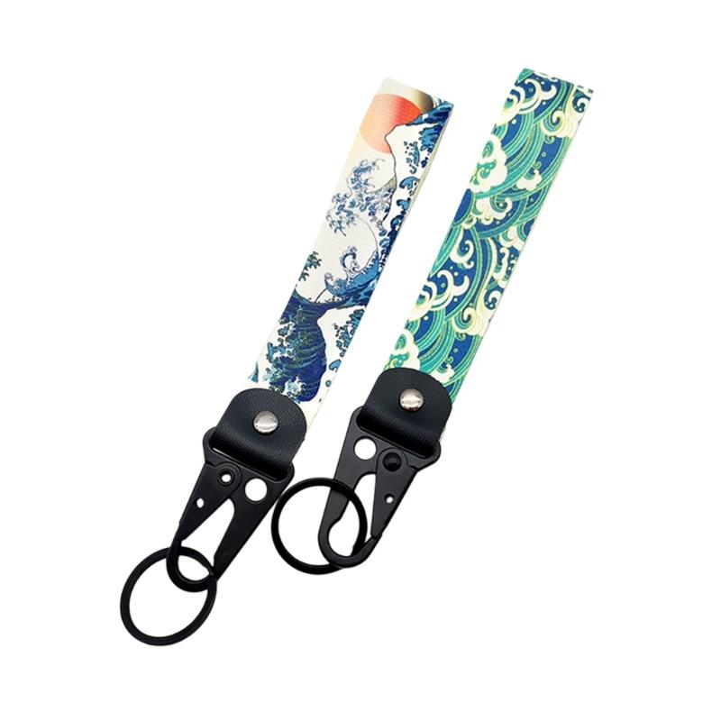 1 Pair Nylon Wristband Keychain With Unique Style For Car Key And Backpack Accessories Universal Key Strap Lanyard