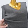 Spring and Autumn Knitting V Neck Cross Short Long Sleeves Pullover Pure Color Silver Silk Pure Color Silm High Elasticity Soft Women
