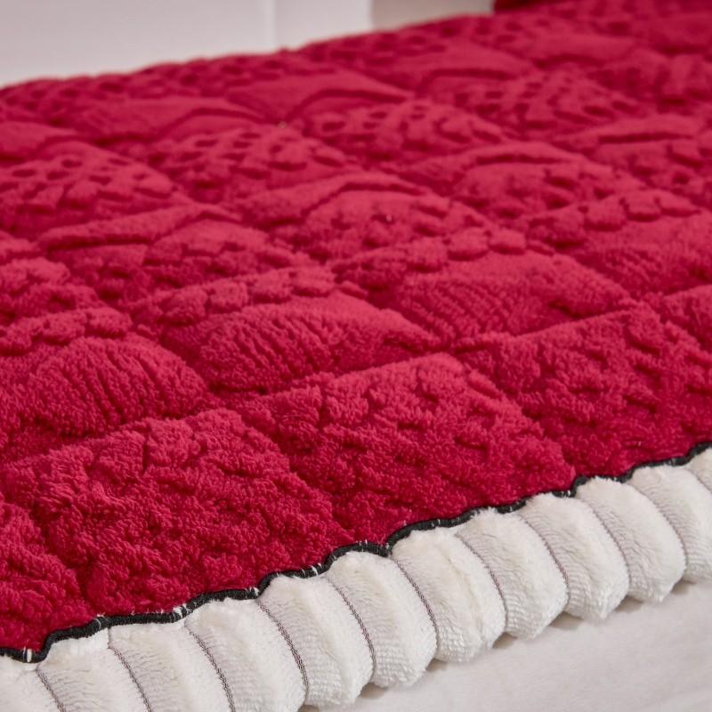 Plush Solid Color Sofa Cover All-Season Use Machine Washable Soft Pet-Friendly Non-Slip Wear-Resistant Seat Cushion
