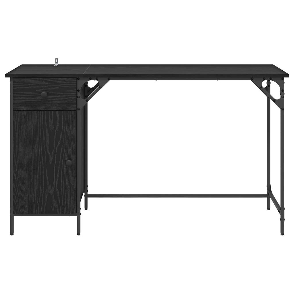 Computer Desk Black Oak Effect 131 x 48 x 75 cm