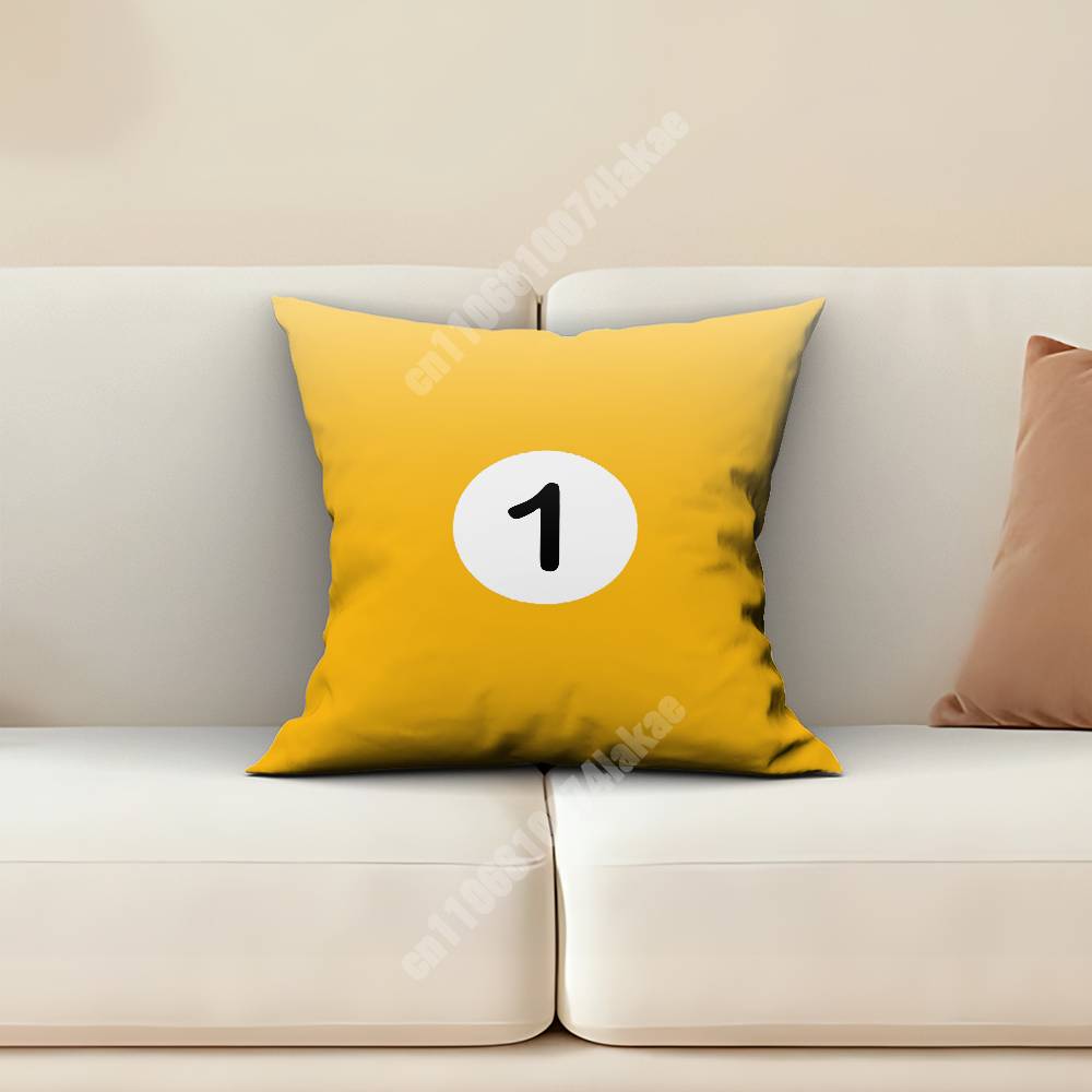 Billiard Pool Snooker Balls Number Pillow Cover Sofa Couch Cushion Case Home Living Room Decoration