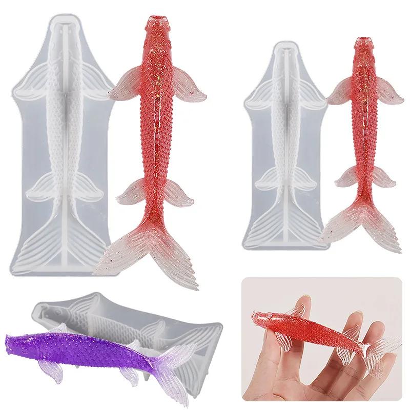 A Top Quality 3D Koi Fish Shaped Silicone Mold Ocean Animal Carp Octopus Epoxy Resin Casting Mould for Fish-Tank Decoration