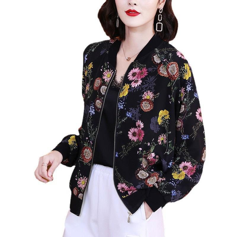 Women's Chiffon Blouse Jacket, M~5XL, Plus Size, Summer 2025, Korean Style, Loose Fit, Long Sleeve