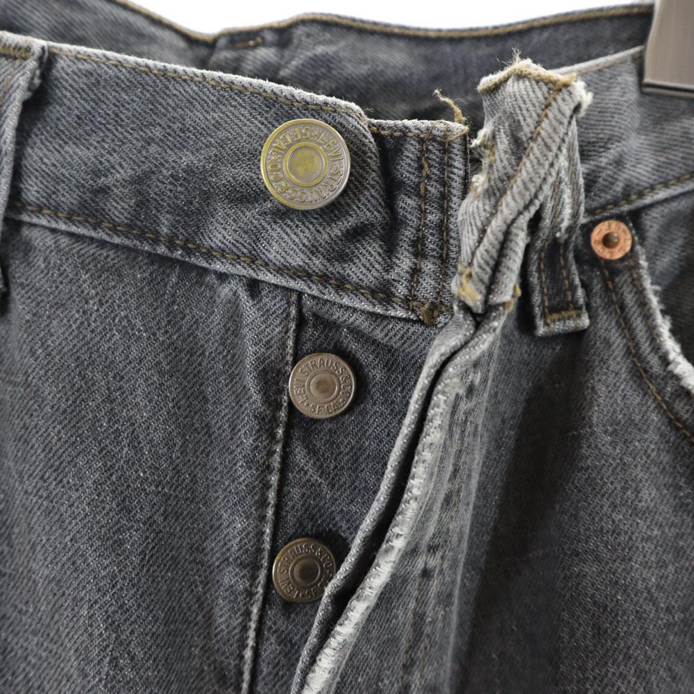 Levi's 90s 501 USA Made Piece Dyed Black Straight Denim Pants Button Fly Men's Used