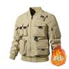 Mens Vintage Pilot Jacket With Multiple Pockets Waterproof Windproof Utility Outerwear Casual Wear