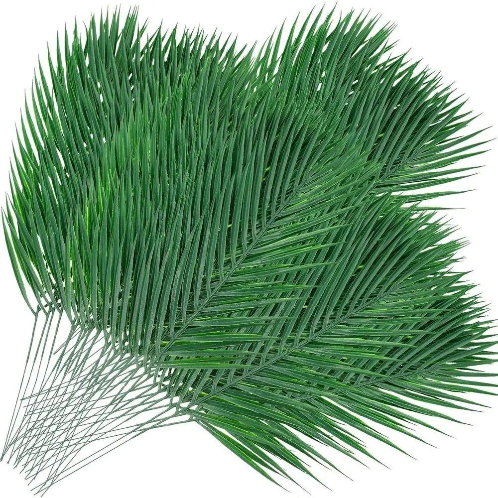 10Pcs Green Leaves Artificial Palm Leaves Large Greenery Faux Greenery  Home Decor