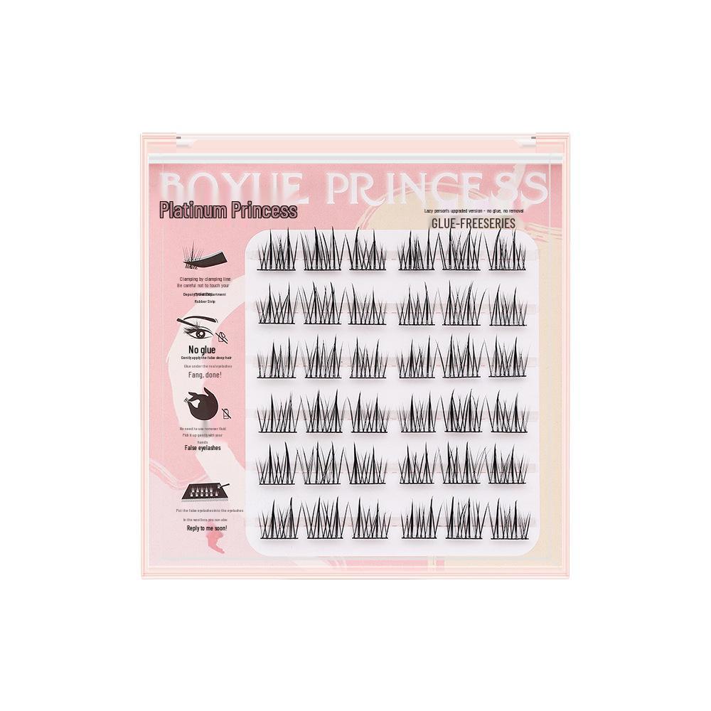 

Double-Pointed Super Fine Stem No-Glue False Eyelashes - Natural Look, No Trace