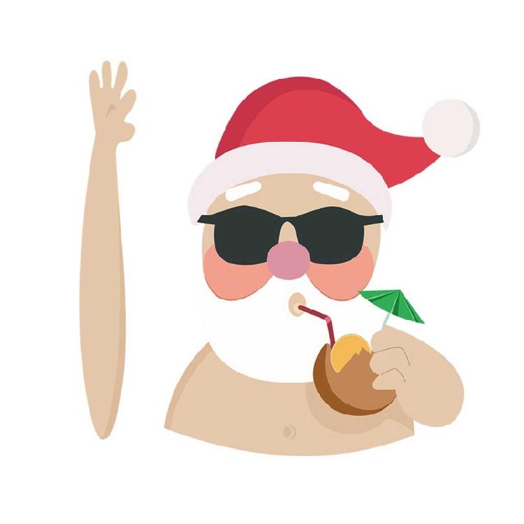 Moving Arm Design Rear Window Wiper Car Decal Happy Santa Clause New Year 1