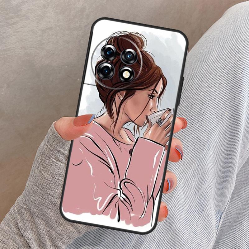 Princess Female Boss Coffee Cover For OnePlus Nord 4 CE 2 3 Lite N30 N20 N10 OnePlus 13 12 11 10 Pro 8T 10T 12R 13R Case