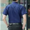 Men Summer Dress Shirt Slim Fit Short Sleeve Shirt Turn-Down Collar Button Up Shirt for Office Date Business Wear