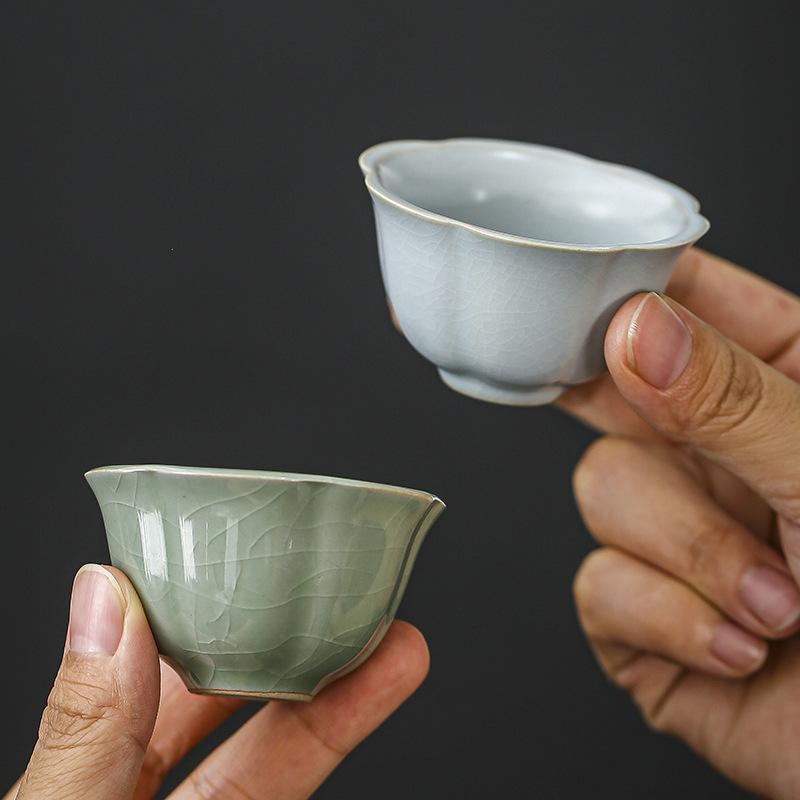 Ge Kiln Ru Kiln Open Teacup Tea Set Small Master Cup Brewing Teapot Single Cup Ceramic Kung Fu Tea Tasting Cup Tea Cup
