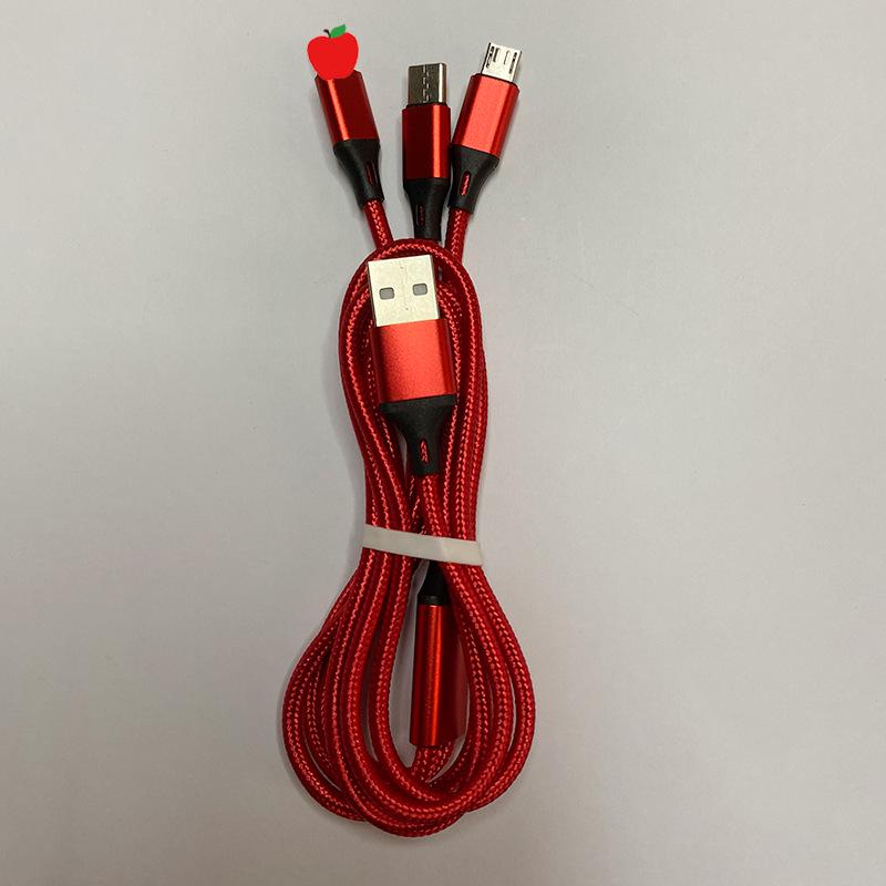Nylon Braided 3-in-1 Charging Cable for Apple, Android, Huawei, and Type-C Devices
