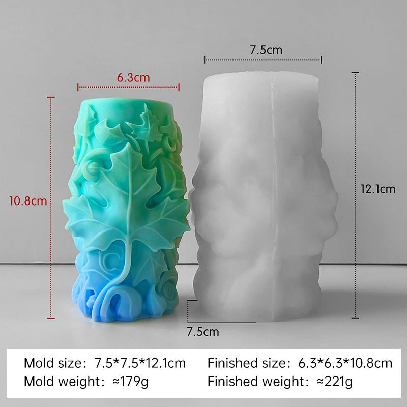 DIY Maple Tulip Cylinder Silicone Candle Mold Handmade Aroma Plaster Ornaments Mould Flowers Pillar Candle Making Supplies