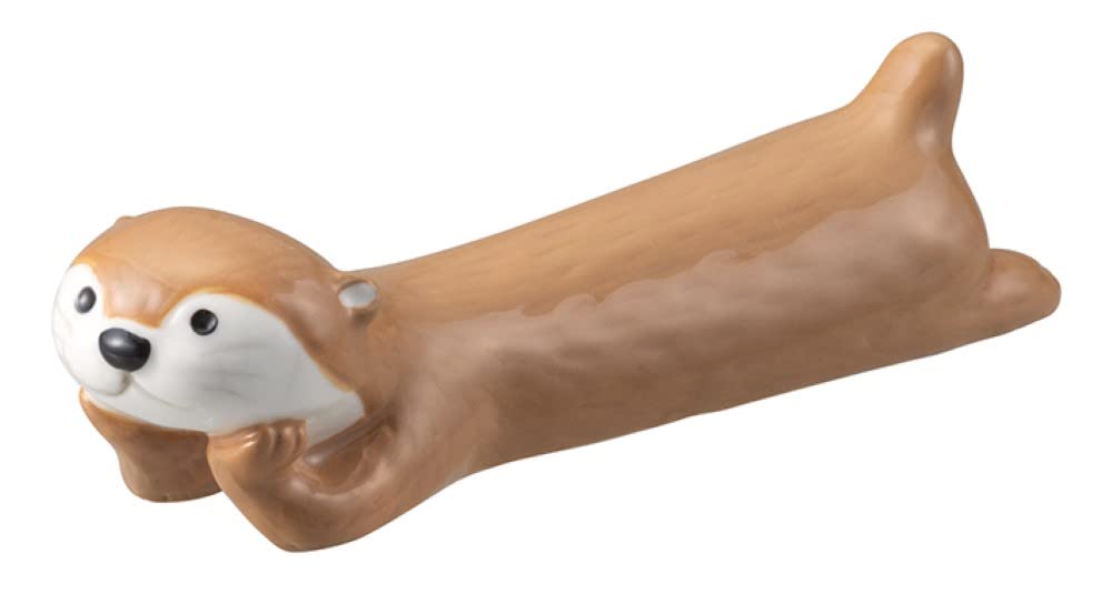 Decor Corporation KAWAUSO CAFE Otter Cutlery Rest Latte Size Approx. W2.4 D9.4 H2.5 KW-17938