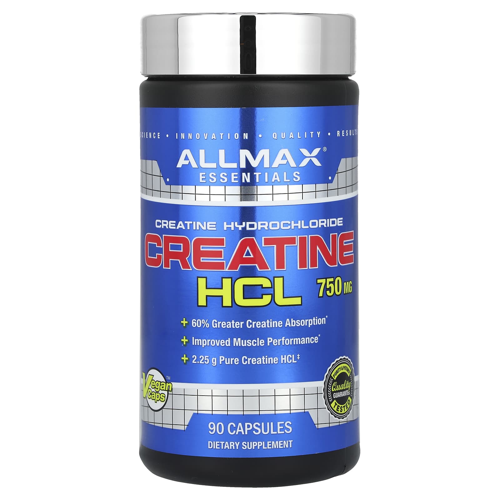 

ALLMAX, Креатин HCl, 750 мг, 90 капсул