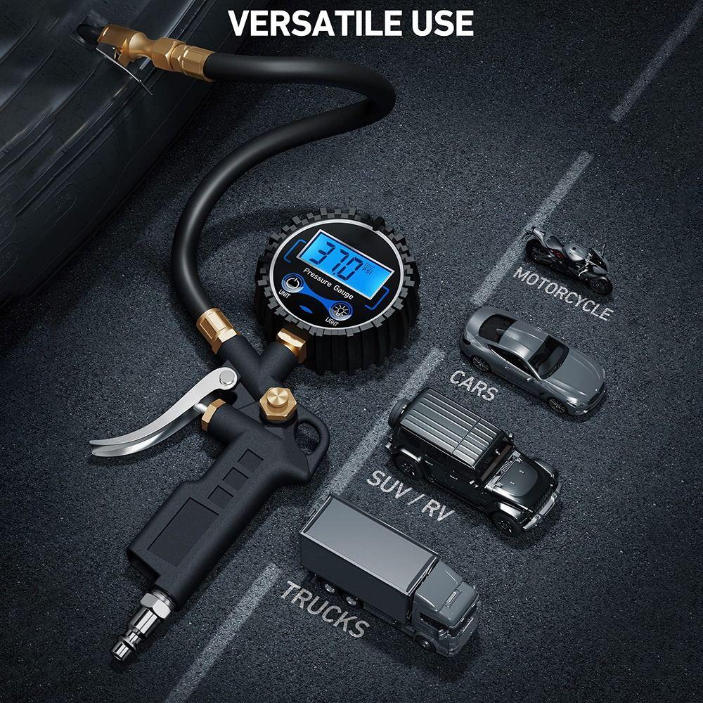 Compressor Accessories Digital Tire Pressure Gauge 250 PSI Air Chuck Digital Tire Tester  SUV