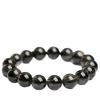Hongchu Crystal Natural Black Hair Crystal Bead Bracelet Black Rutilated Quartz Smooth Bead Bracelet