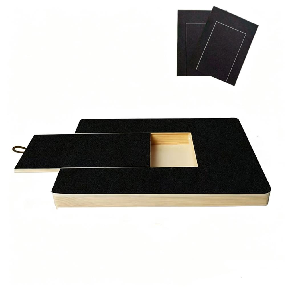 Wood Dog Scratch Board with Pull-Out Snack Box for Puppy Nail Grinding and Interactive Play