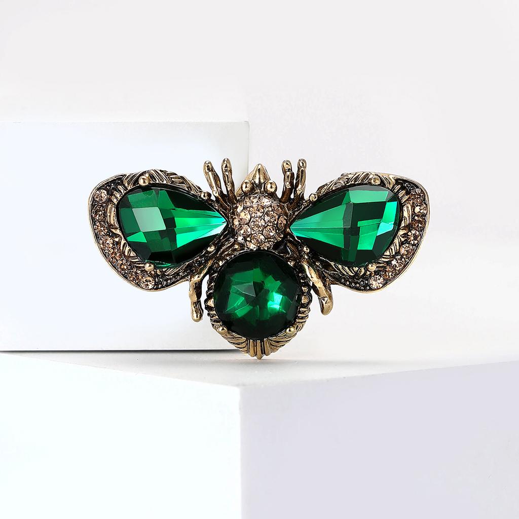 Stylish Luxury Glass Bee Brooches for Women Unisex Rhinestone Insect Pins Event Party Backpack Decoration Clothes Accessories