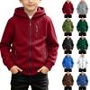 Sudadera con capucha y cremallera de moda casual para niños con bolsillos, sudadera con capucha para el uso diario