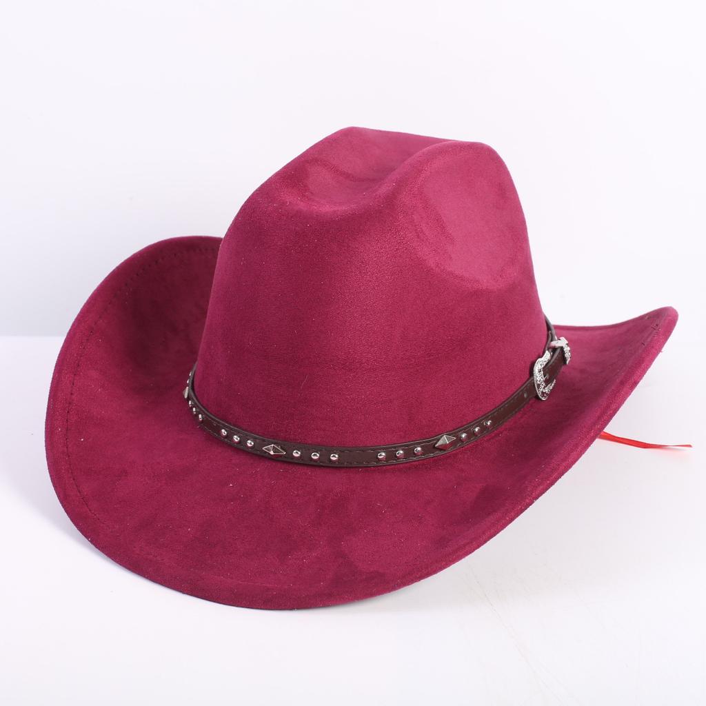 Neue Farbe Western Cowboyhut Herren und Damen Pendler Vielseitig Einfacher Stil Breiter Rand Zylinder Sonnenhut