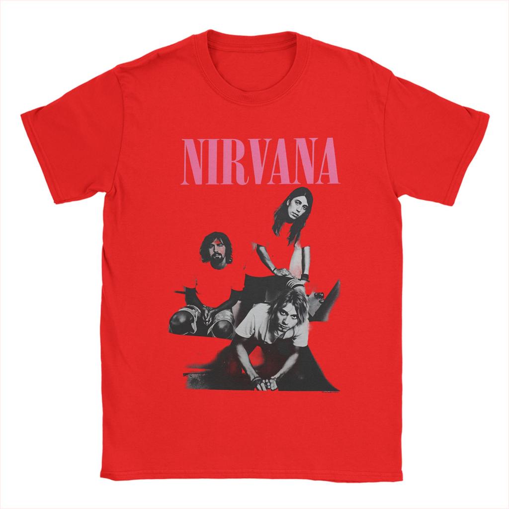 Unisexs TShirt Nirvana Rock Band TShirts Harajuku Kurt Cobain Beach Tees Y2K Retro Cotton Tops Plus Size 6XL