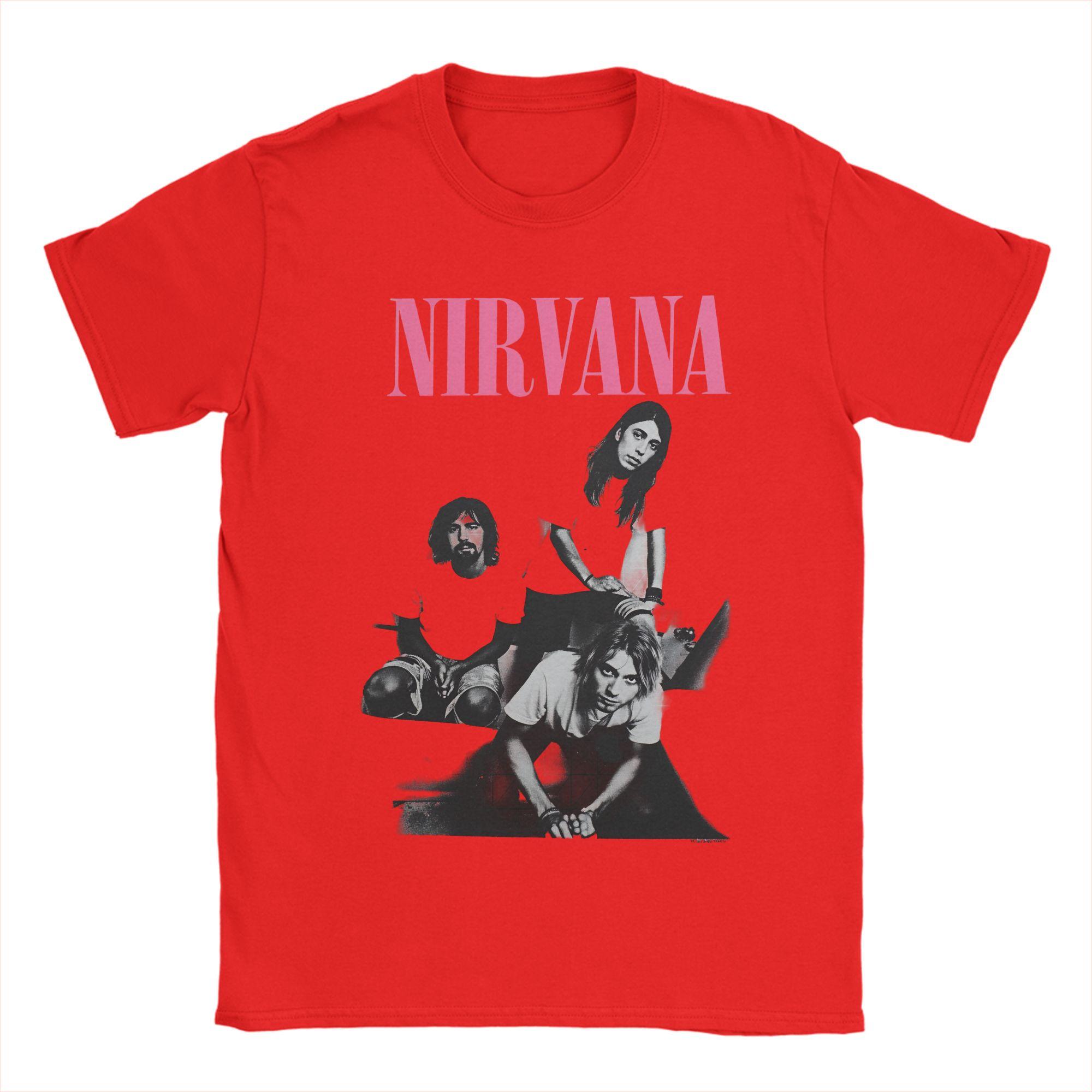 

Unisexs TShirt Nirvana Rock Band TShirts Harajuku Kurt Cobain Beach Tees Y2K Retro Cotton Tops Plus Size 6XL M