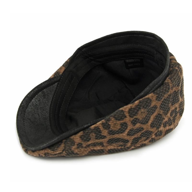 Autumn Leopard Hat Women's Beret British Vintage Forward Cap Peaked Cap