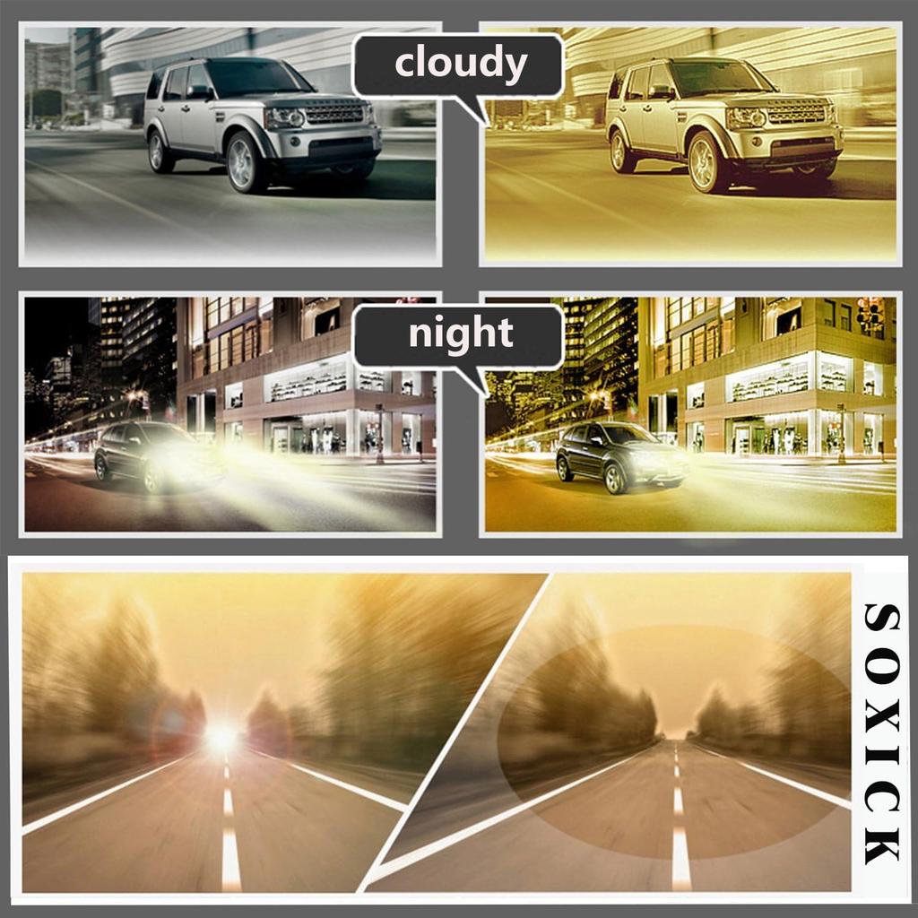 SOXICK Night Driving Polarized Sports Day and Night Yellow UV400 Drop Ultra Lightweight Men's Sunglasses, Sunglasses, Glasses, Use, Lenses,