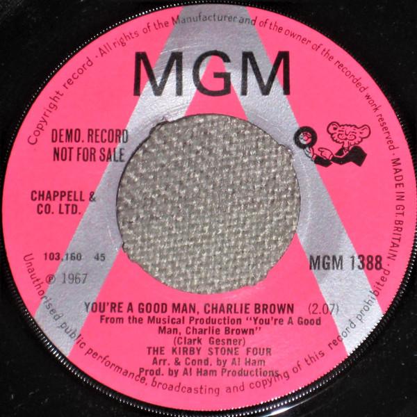 

7-дюймовая пластинка KIRBY STONE FOUR Youre A Good Man Charlie Brown MGM1388PROMO MGM Records 1968 Великобритания Поп Б/у